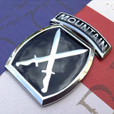 Black and Chrome 10th Mountain Division Metal Decal