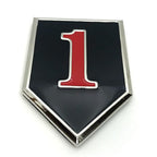 1st Infantry Division Metal Decal Black and Red on a white background