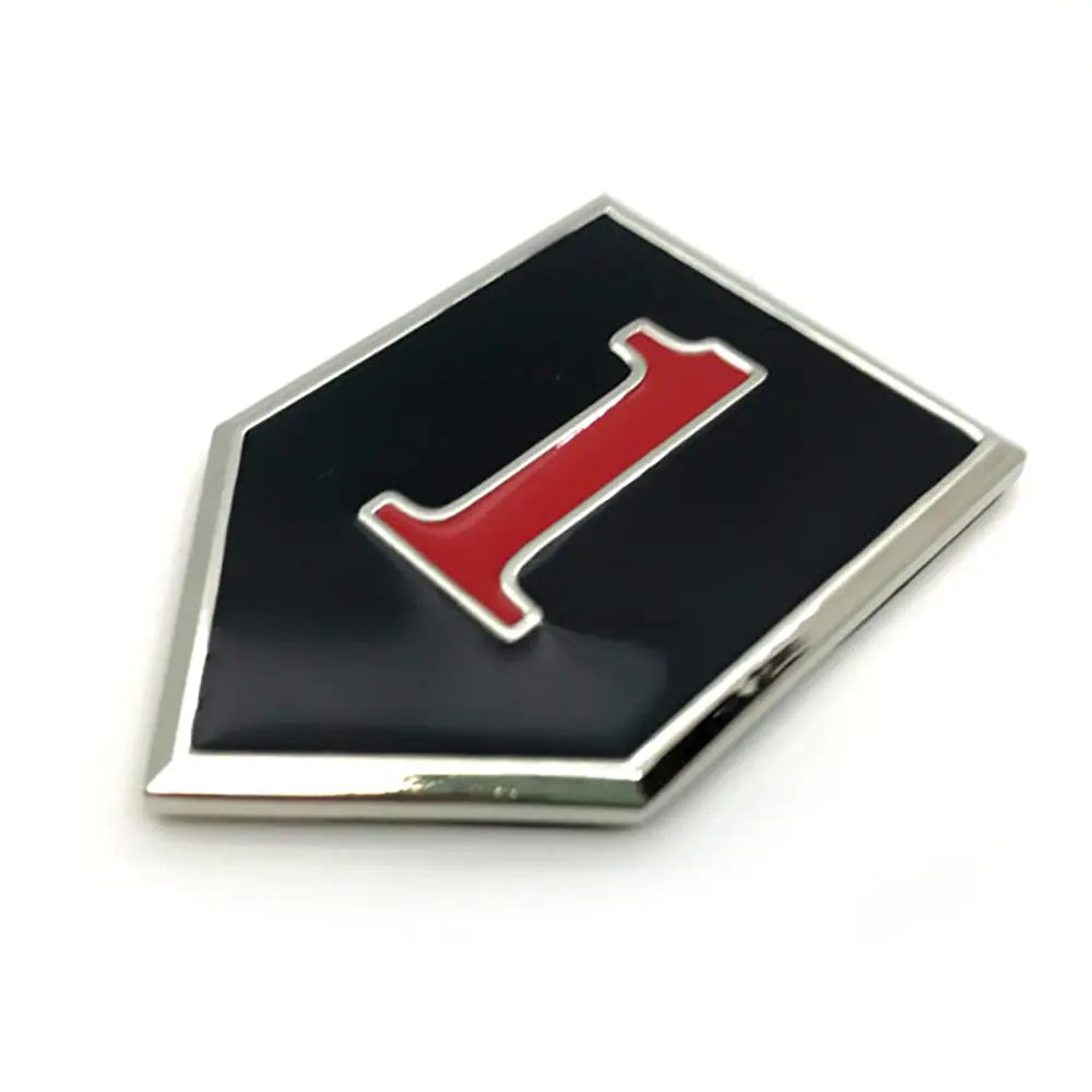 1st Infantry Division Metal Decal Black and Chrome pointing to the left on a white background
