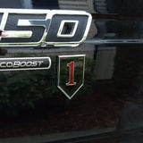 1st Infantry Division Metal Decal Black and Chrome on Truck