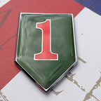 1st Infantry Division Metal Car Emblem in Full Color on red, white and blue background