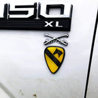 1st Cavalry Division Metal Auto Decal Full Color With Cavalry Branch Insignia Decal