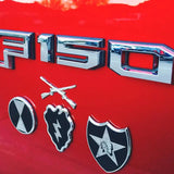 25th Infantry Division Metal Decal On Red Truck