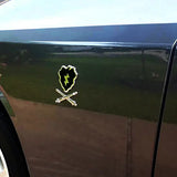 25th Infantry Division Metal Decal Black and Chrome on Black Car