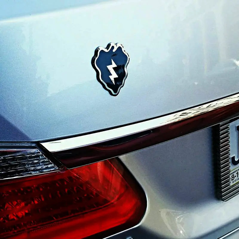25th Infantry Division Metal Decal Black and Chrome on White Car