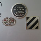 Black and Chrome 3rd Infantry Division Metal Auto Decal 