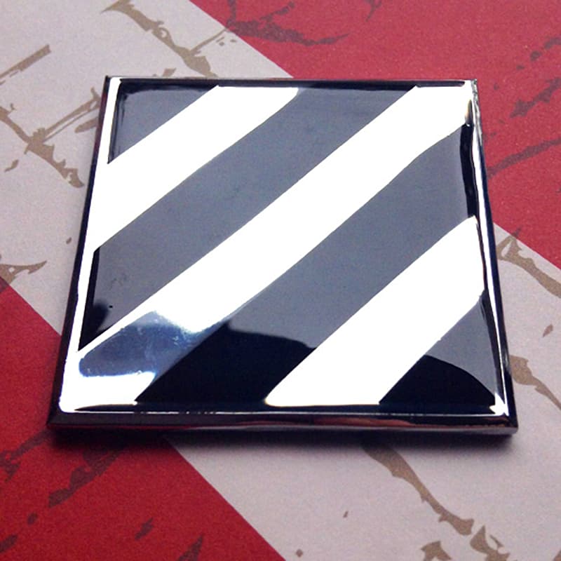 Black and Chrome 3rd Infantry Division Metal Auto Decal