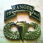75th Ranger Regiment Emblem Metal Decal With Jump Woings