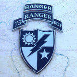 75th Ranger Regiment Emblem Metal Decal with Ranger Tab