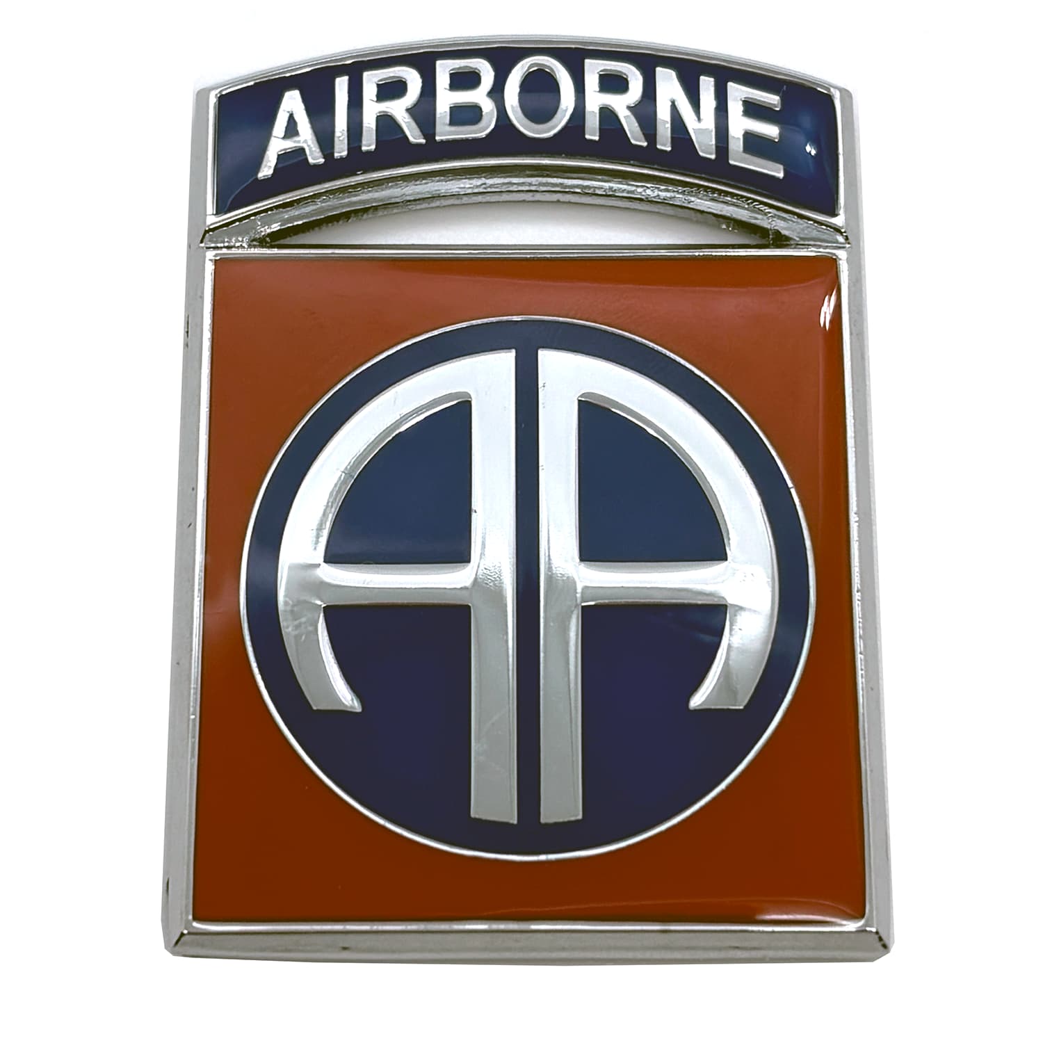 82nd Airborne emblem with 'AIRBORNE' text on a white background