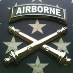 Field Artillery Branch Insignia Metal Decal With Airborne Tab