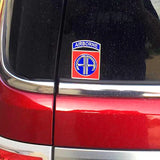 82nd Airborne Division Metal Decal on Red Car