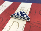 In Honor Flag Emblem on a red, white and blue background