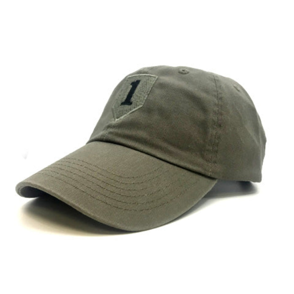  1st Infantry Division OD Green Hat on a white background