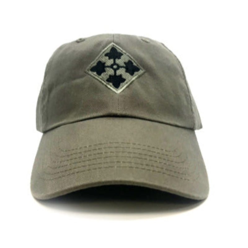 4th Infantry Division OD Green Cap Front View