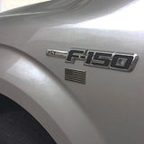 Black Chrome US Flags Metal Car Decal on a white vehicle