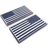 Black Chrome US Flags Metal Car Decals