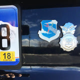 USAF Security Police Badge Car Emblem on Black Car