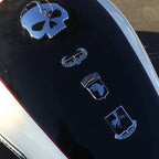 Air Assault Badge Metal Auto Decal On a motorcycle gas tank