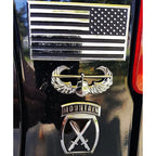 Air Assault Badge Metal Auto Emblem With 10th Mountain Division Black and Chrome Decal