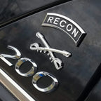 Cavalry Branch Insignia Metal Decal  on Black Car