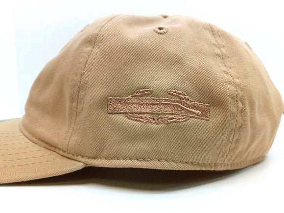 Tan Cap With Embroidered CIB Badge