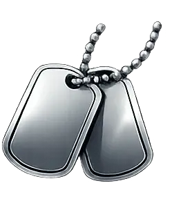 Metallic dog tag pendant on a white background