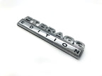 Ft Bragg Edition Metal Auto Decal on a white background facing slightly to the right