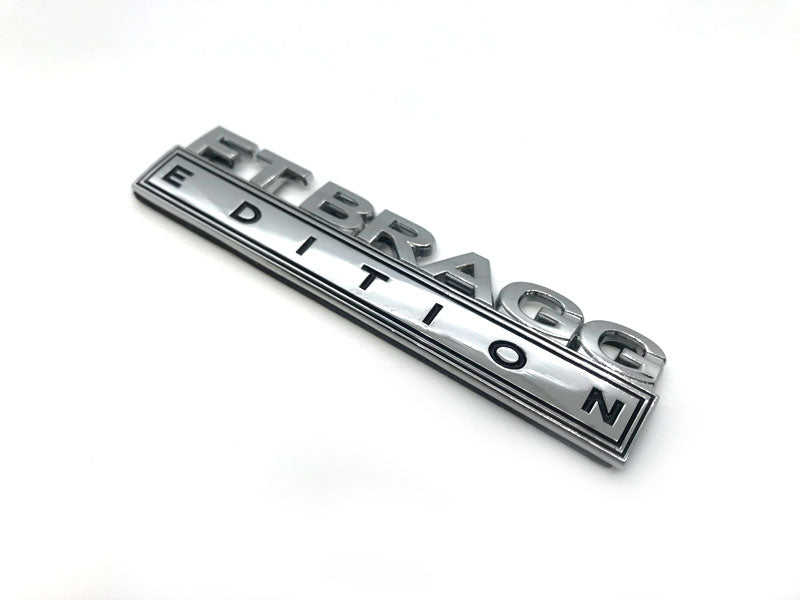 Ft Bragg Edition Metal Auto Decal on a white background facing slightly to the right