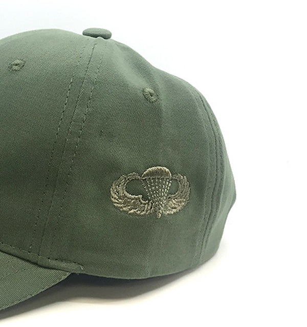 OD Cap with embroidered Basic Jump Wings Badge