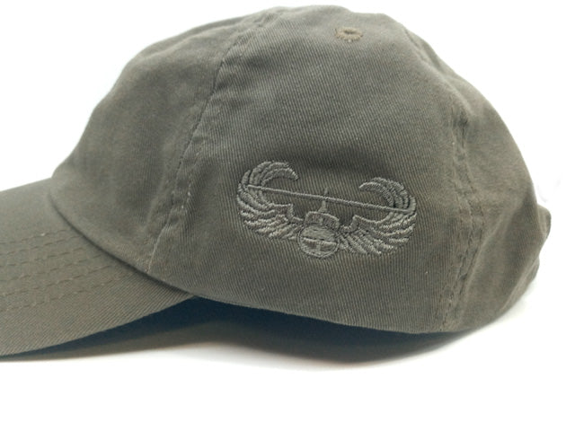 OD Cap with embroidered Air Assault Badge