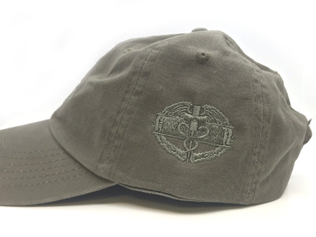 OD Cap With Embroidered Combat Medic Badge
