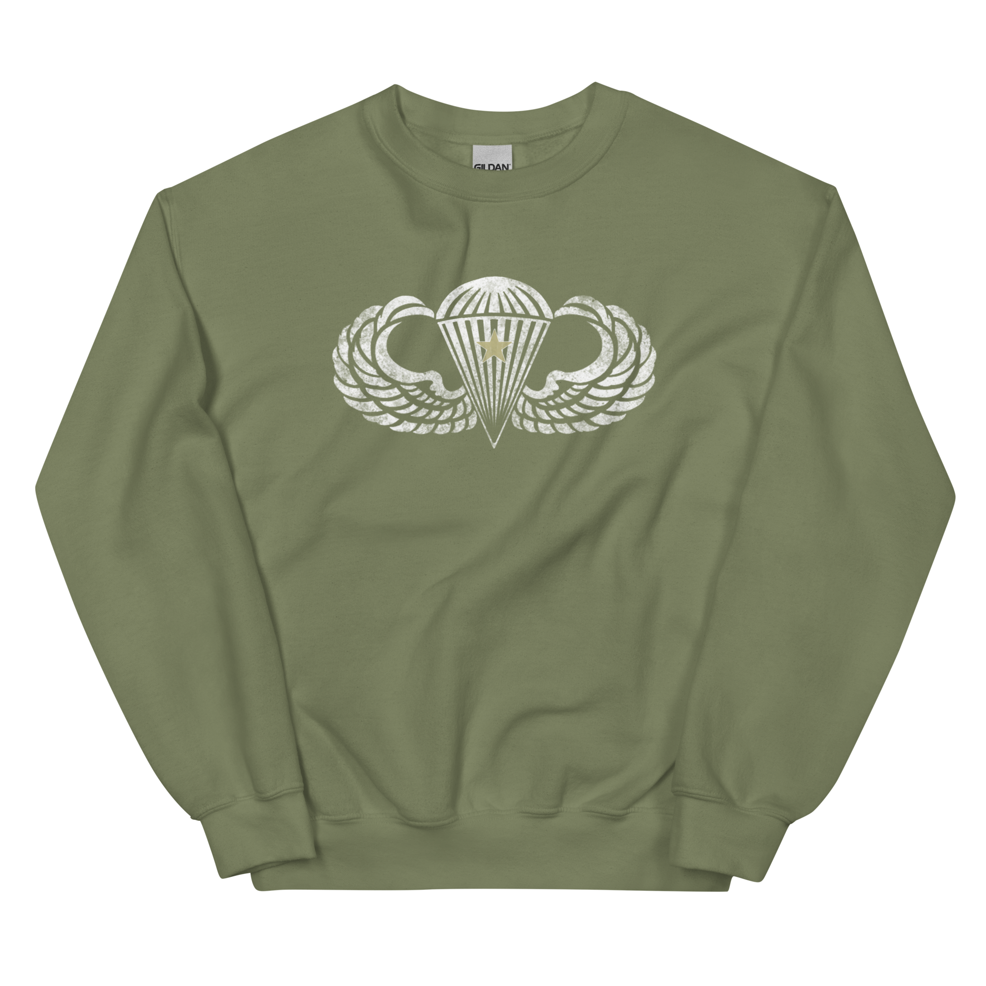 Jump Wings w/Combat Star Distressed Sweatshirt