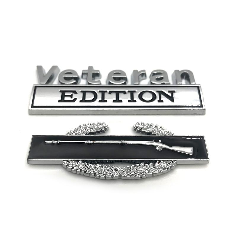 Veteran Edition Metal Decal With Black and Chrome CIB