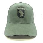 101st Airborne Division OD Baseball Cap with US Flag and Skill Badge Options