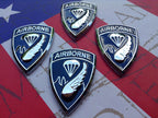Set of 4 black and chrome 187th Infantry Regiment (Airborne) Metal Car Emblem Decal on american flag