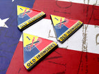 3 Full Color 1st Armored Division Old Ironsides Metal Auto Emblems on a red, white and blue background