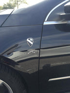 Field Artillery Branch Insignia Metal Car Emblem On a Black Car Front Side Panel