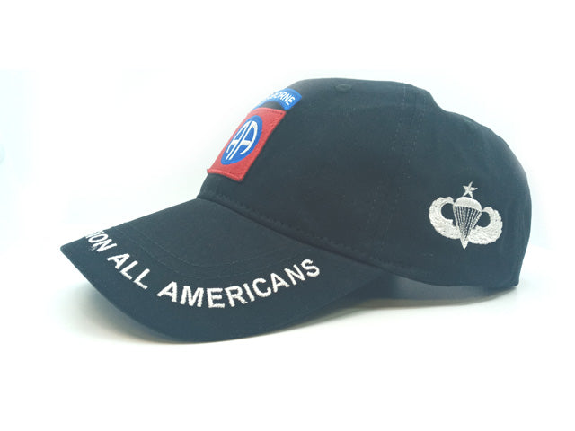 82 Airborne Division Baseball Cap With Embroidered Senior Jump Wings
