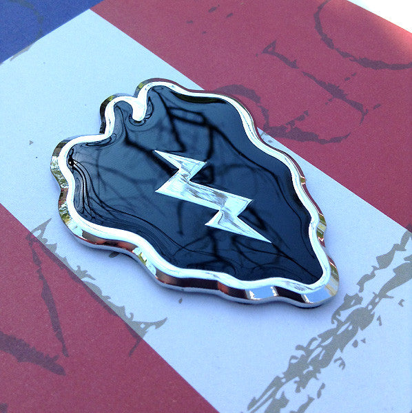 Black and Chrome 25th Infantry Division Metal Car Emblem 