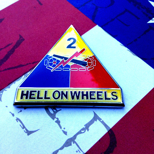 Color 2nd Armored Division Metal Car or Truck Decal 