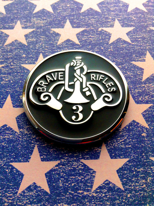 3rd Cavalry Regiment Brave Rifles Metal Decal