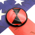Full Color 7th Infantry Division Light Fighters Metal Auto Emblem on a American flag