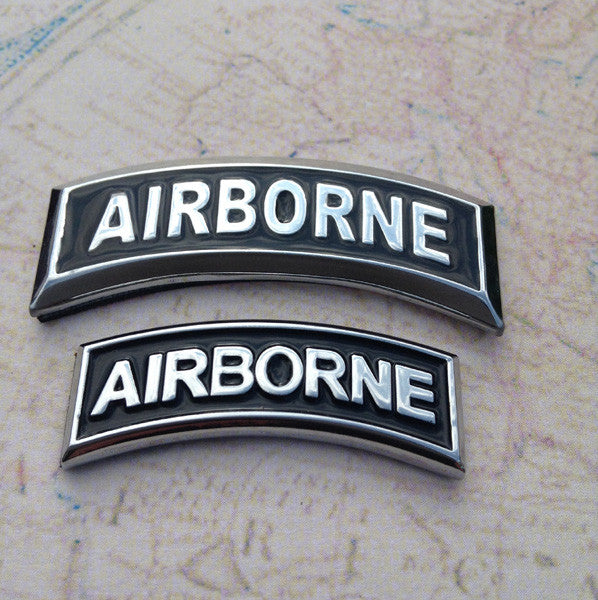 Airborne Tab Metal Decal for Trucks, SUVs. Cars and Motorcycles Large and Small
