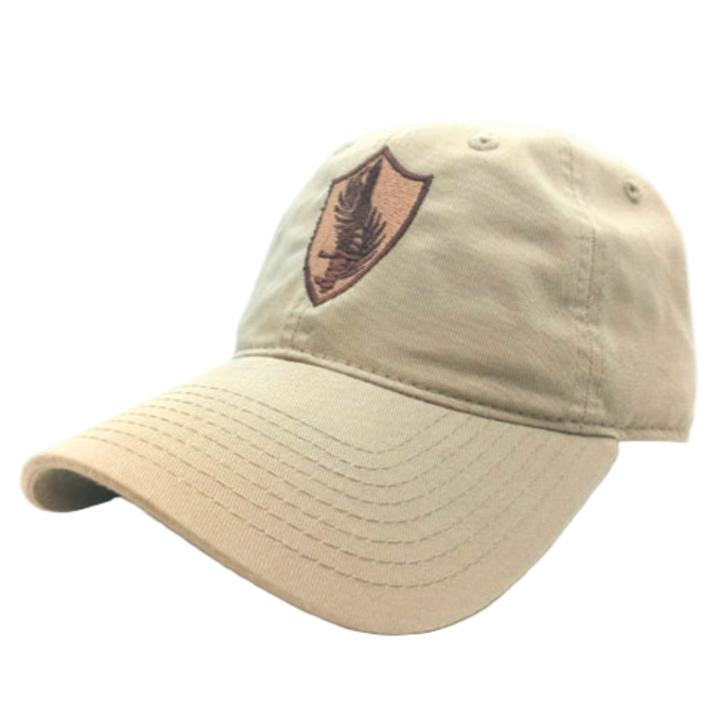Beige cap with a brown embroidered USCENTCOM crest on a white background