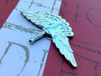 Military Freefall Parachutist Badge  Metal Decal on Red and White Background