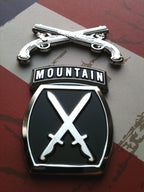 Military Police Corps Insignia MP Metal Car Emblem With 10th Mountain Division Decal