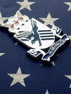 505th Parachute Infantry Regiment Metal Car Emblem on blue background with white stars