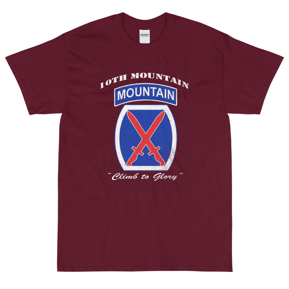 10th Mountain Div Climb To Glory Distressed T-Shirt