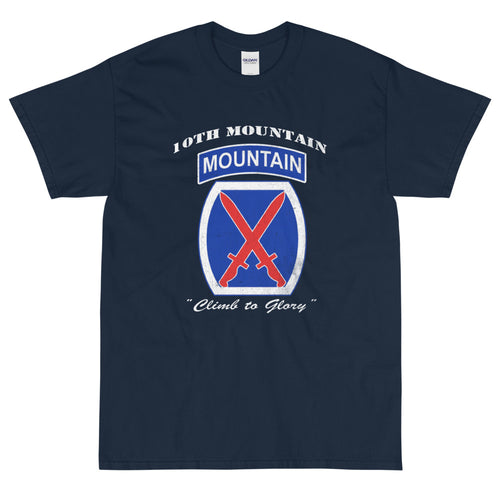 10th Mountain Div Climb To Glory Distressed T-Shirt
